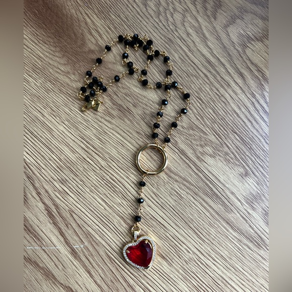 VANESSA MOONEY CHERRY HEART ROSARY - Picture 1 of 6